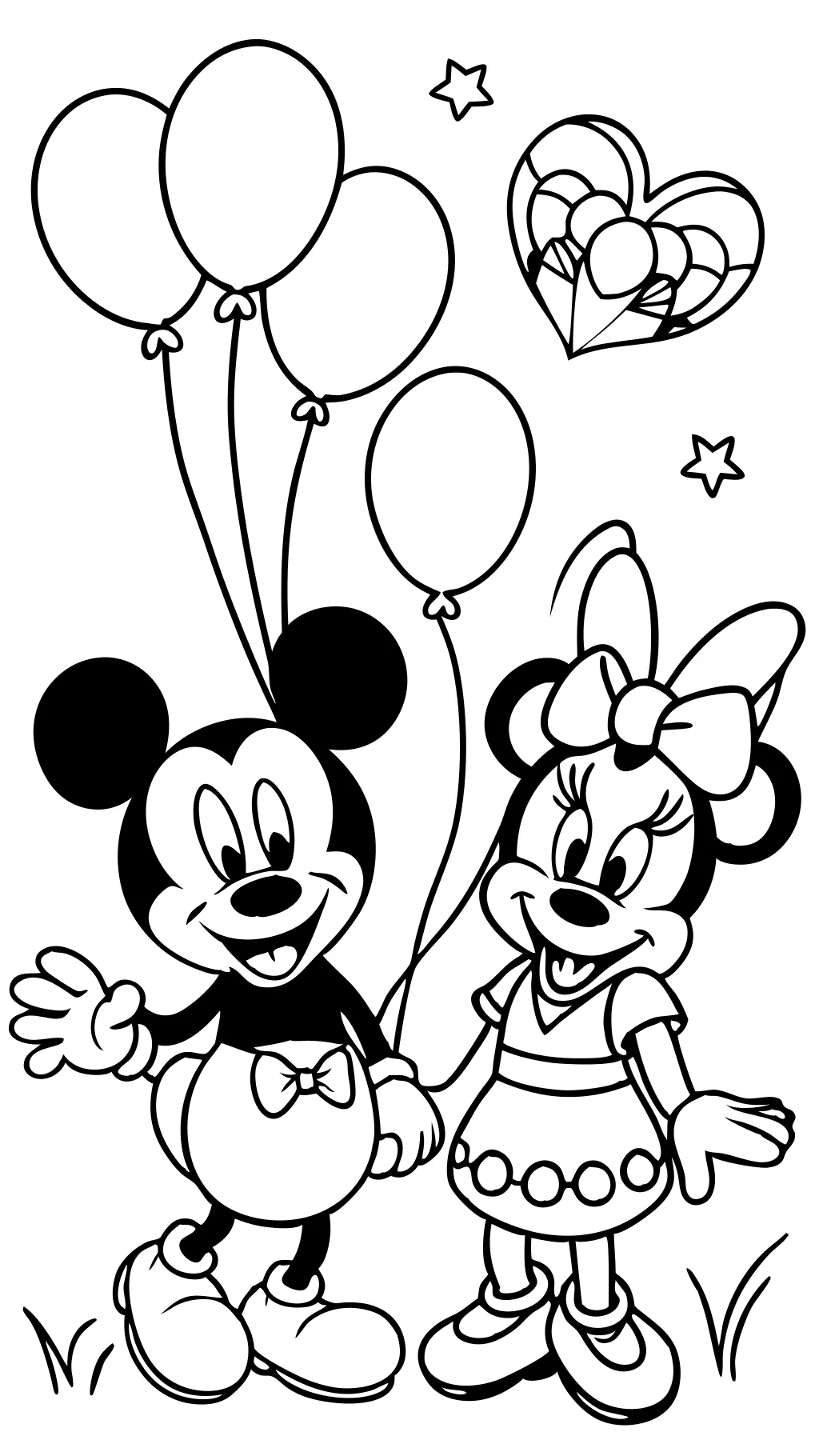 páginas para colorear minnie y mickey